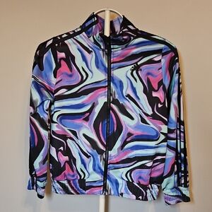 adidas Kids Multicolor Patterned Zipper Sweatshirt Jacket Kidcore